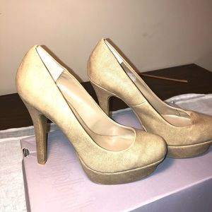 Nude platform heels